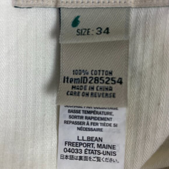 LL Bean Country Corduroy Pants Men's 34 x 34 Khaki Cotton Wide Wale Flat Front - Picture 9 of 14